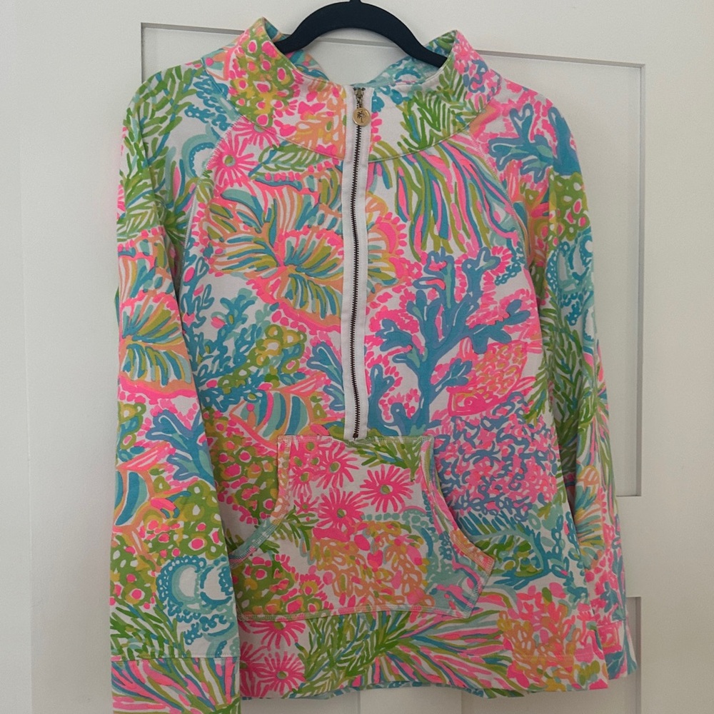 Lilly Pulitzer Tropical Print Jacket in Pink and Blue
